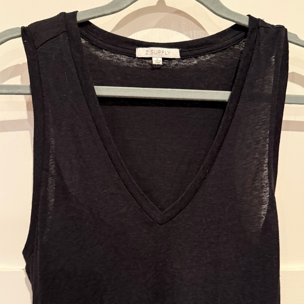 Black slub style z supply maxi tank top dress